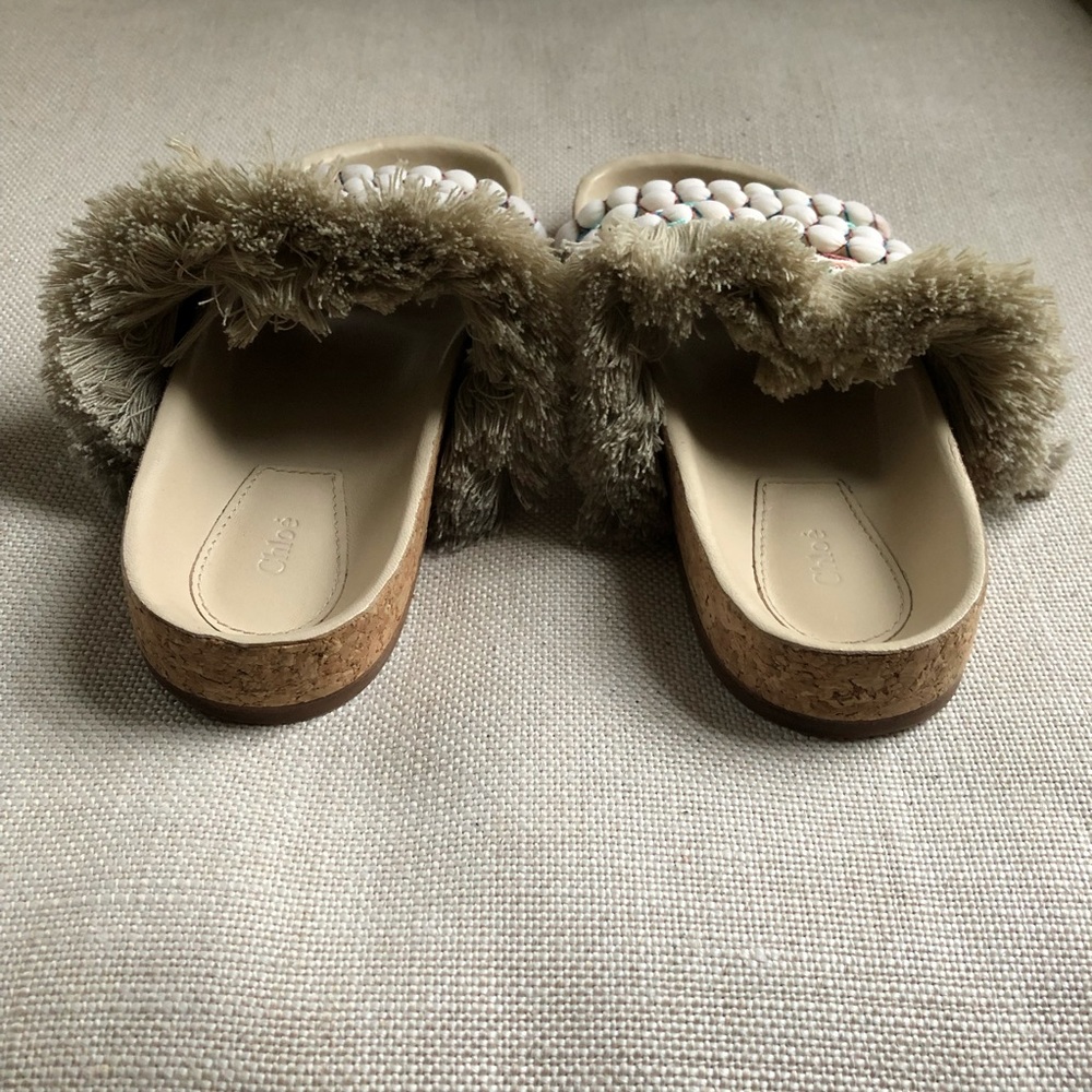 Chloe Sandals Slide Fringe Mules Nolan EU 35 US 5 - Picture 7 of 13
